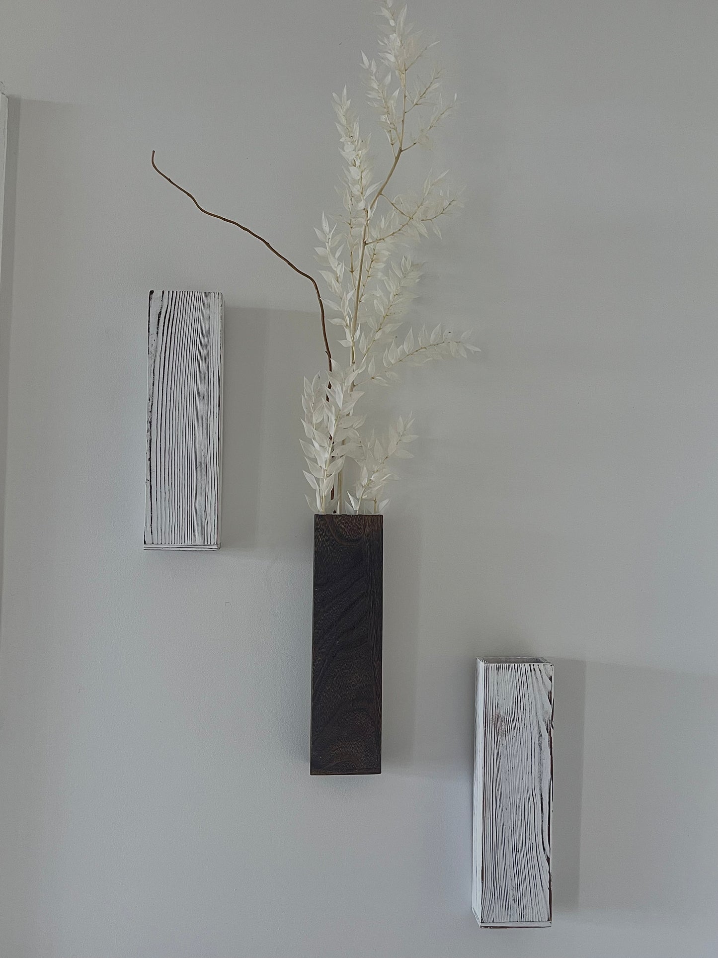 White-Wash Wooden Vase